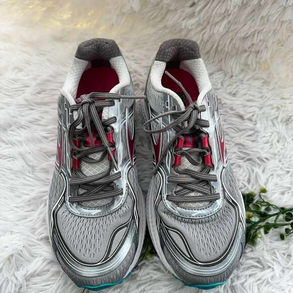 BROOKS Women’s Ghost 8 Gray Merallic Silver Pink Running Shoes sz 8.5 Wide - Picture 2 of 10